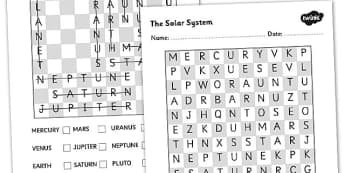 Solar System Wordsearch - solar system, space, space wordsearch, our solar system, planets, planets wordsearch, science activity, solar system games, ks2