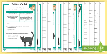 KS2 Pet Care of a Cat Differentiated Reading Comprehension Activity - KS2, comprehension, reading, reading comprehension, reading activity, national pet month, pets, pet 