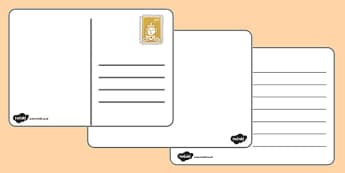 Blank Postcard Templates - Postcard Writing Template