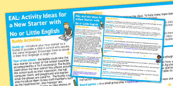 EAL Activity Ideas For a New Starter With No or Little English
