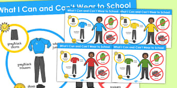 What I Can and Cant Wear to School Boys Poster - school, wear