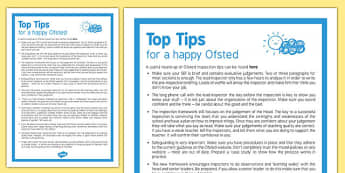 Top Tips for a Happy Ofsted - ten, top tips, happy, ofsted