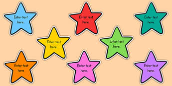 School Goals Editable Stars - school goals, editable, stars