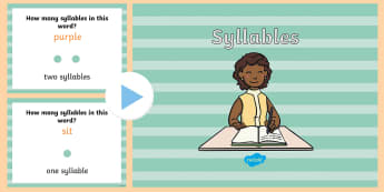Splitting Words into Syllables Teaching Resource Pack - syllables, sorting cards, powerpoint, activity sheet, decoding, segmenting, reading, word recognitio