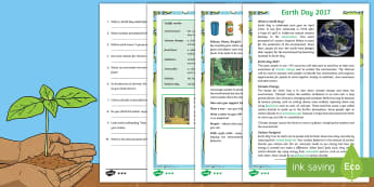 Earth Day Differentiated Reading Comprehension Activity - KS2 Earth Day (April 22nd), reading, comprehension, information, environment, climate change, trees,