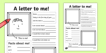 A Letter To Myself Writing Activity - New Class Transition Activities