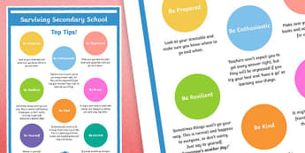 Top Tips for Surviving Secondary School - Year 6 Transition to Year 7