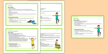 Foundation PE (Reception) - Gymnastics - Gym in the Jungle Teacher Support Cards Pack - EYFS, PE, Physical Development, Planning