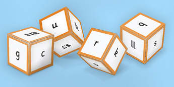 Phase 2 Phoneme Sounds Dice Nets - phase 2, phoneme, sound dice