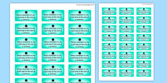  Time Saving Stickers for Marking Full Stops - marking, time saving, stickers, time saving stickers, stickers for marking, full stops, please remember to use full stops, stops, end of sentences, time saving stickers for marking, help marking