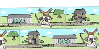 Small World Background (Little Red Hen) -  Little Red Hen, sequencing, Traditional tales, Small World, backdrop, background, scenery, small world area, small world display, small world,  tale, fairy tale, little red hen, cat, dog, horse, grain, wheat