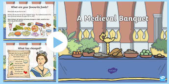 Medieval Banquet Information PowerPoint - King in a car park, Leicester, history, ks2, castles, kings, queens, richard III