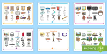 Parts of a House Word Mat Set - BIC picture, houses and homes, house, home, Word cards, Word Card, flashcard, flashcards, brick, stone, detached, terraced, bathroom, kitchen, door, caravan, where we live, ourselves