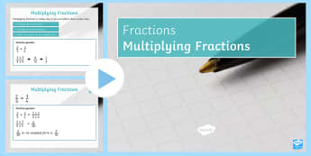 Multiplying Fractions PowerPoint - Mixed Number Improper Simplify Simplest Numerator Denominator Multiplication Multiply Number