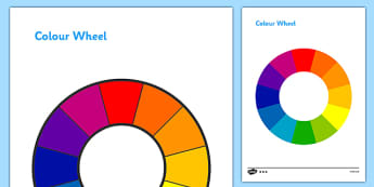 Colour Wheel - colour, colour wheel , spectrum, primary colour, secondary colour, chart, complimentary, contrasting, black, white, red, green, blue, yellow, orange, purple, pink, brown