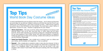 Top Tips World Book Day Costume Ideas - top tips, world book day, costume ideas, top, tips