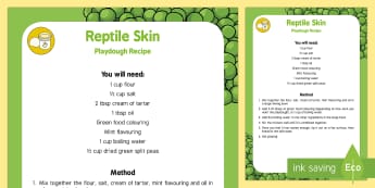 Reptile Skin Playdough Recipe