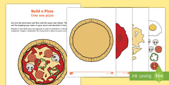 Pizza Parlour Build a Pizza Activity English/Italian  - Pizza Parlour Role Play Pack, pizza, hut, express, restaurant, dinner, eating, food, take, out, away
