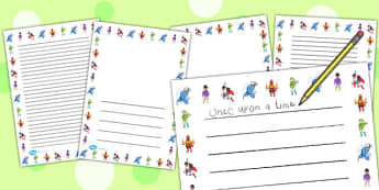 Superheros Page Borders - page border, border, frame, writing frame, writing template, writing aid, writing, A4 page, page edge, writing activities, lined page, lined pages