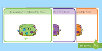 Cake Counting Playdough Mats - Number Playdough mat, cake, counting playdough mat, playdough resources, numeracy, numbers, playdough 