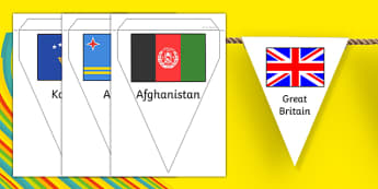 Rio Olympics 2016 Country Flags Bunting - rio olympics, 2016 olympics, country, flags, bunting, display