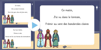 Paroles du chant de Noël La marche des rois PowerPoint French - french, christmas, carol, noel, lyrics, paroles
