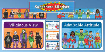 Superhero Themed Growth Mindset Display Pack