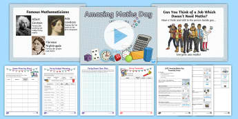LKS2 Amazing Maths Day Resource Pack - world maths day, party planning, planning activities, y3, y4