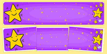 Editable Banner Smiley Star - editable, editable banner, smiley star, display, banner, display banner, display header, themed banner, editable header, header