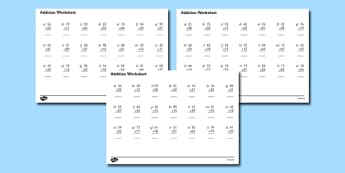 2 Digit Number Addition Worksheets - addition worksheets, addition, adding, 2 digit addition worksheets, sums worksheets, addition sums worksheet, ks2