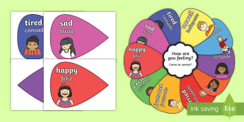 Feelings Flower English/Portuguese - feelings flower, emotions, pictures of people, eal