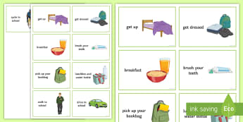 Getting Ready for School Visual Aid - social, routine, motivation, SEN, KS3 re-designs KS2