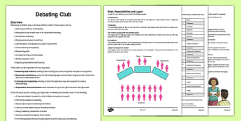 Debating Club Guidance and Plans for Teachers