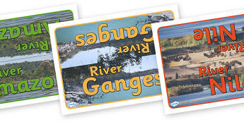 Rivers Table Group Signs - world rivers, river, world, geography, biggest rivers, big, group signs, group labels, group table signs, table sign, teaching groups, class group, class groups, table label, The River Thames, The Amazon, The River Nile, Th