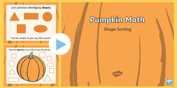 Pumpkin Math Shape Sorting Interactive PowerPoint