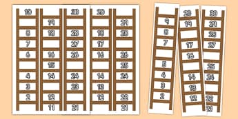 Ladder Missing Number to 30 Worksheets - ladder, missing number, 30, worksheets, numeracy, maths, numbers