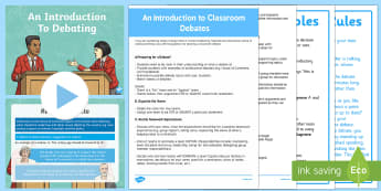 An Introduction to Debating Resource Pack - introduction, debating, resource, pack