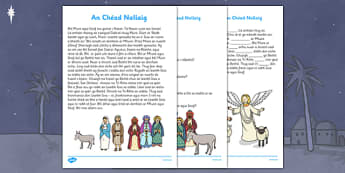 An Chéad Nollaig Comprehension Questions and Cloze Activity Gaeilge - gaeilge, nativity, story, comprehension