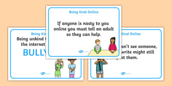 Being Kind Online Display Posters - display, posters, being kind, kindness, how to be kind online, online, internet safety, internet manners, manners, being kind online, being kind online posters, display posters, ICT classroom posters, ICT, A4 poste