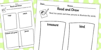 Hansel and Gretel Read and Draw Worksheet - read, draw, worksheet