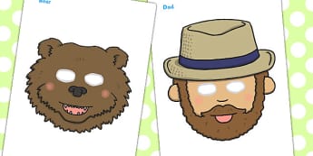Bear Hunt Role Play Masks - bear hunt, role-play, masks, roleplay