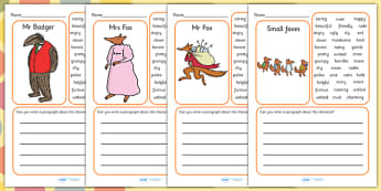 Description Writing Frame to Support Teaching on Fantastic Mr Fox - Fantastic Mr Fox, fantastic mr fox writing frame, writing frames, roald dahl writing frames