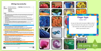 EYFS Colour Sorting Treasury Tag Finger Gym Plan and Resource Pack - EYFS Sorting, mathematics, shape space measure, beginning to categorise objects according to propert