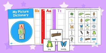 General Lifecycle Picture Dictionary Word Cards - dictionary