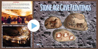 Stone Age Cave Paintings Photo PowerPoint - stone age, painting