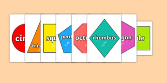 2D Shapes Display Cut-Outs Urdu Translation - urdu, regular, irregular, shapes, 2d, posters, display