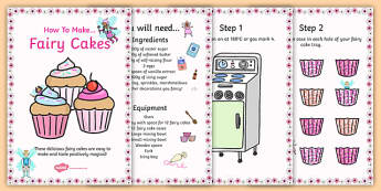 Fairy Cake Recipe - fairy cake recipe, recipe, cards, recipe card