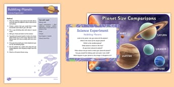 EYFS Bubbling Planets Science Experiment and Prompt Card Pack