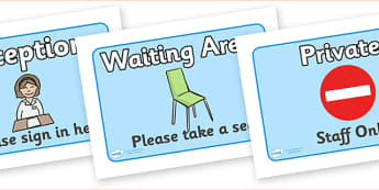 Dentists/Dental Surgery Role Play Display Signs - Dentists/Dental Surgery Role Play Pack, dentist, dental nurse, checkup, teeth, dental care, dental health, filling, extraction, health, role play, display, poster