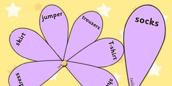 EAL Clothes with English Word Fans - EAL, clothes, english, word fans, word fan, EAL words, literacy, reading, english words, fan of words, compehension